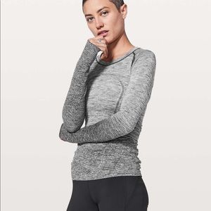Lululemon tech long sleeve grey ombré 8